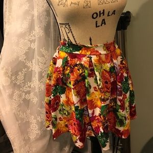 Honey Punch Floral Scuba Skirt